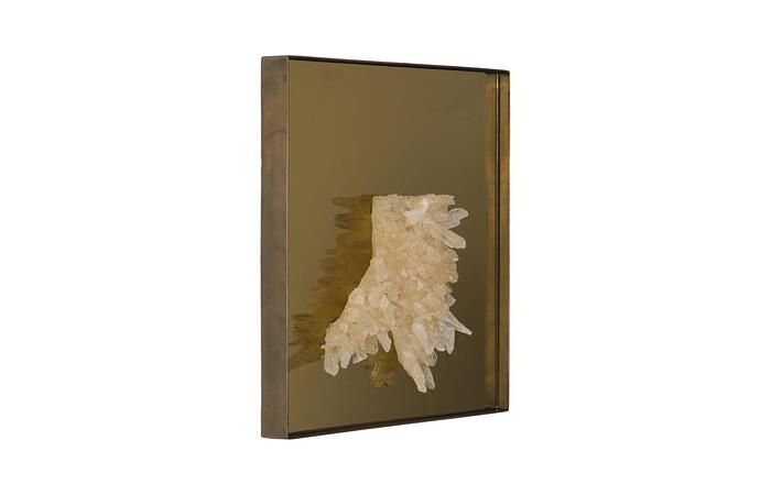 Aura Crystal Mirror, Brass Frame, Square, Center — view 2