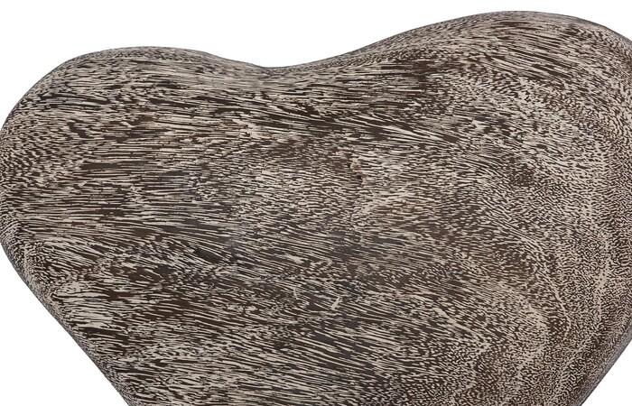 Heart Wall Tile, Chamcha Wood, Gray Stone Finish — view 3