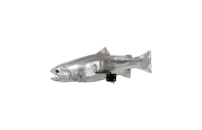 Rainbow Trout Fish, Resin, Silver Leaf — view 4