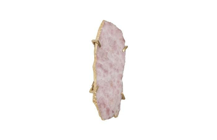 Gem Wall Tile in Brass Setting, Rose Quartz — view 5