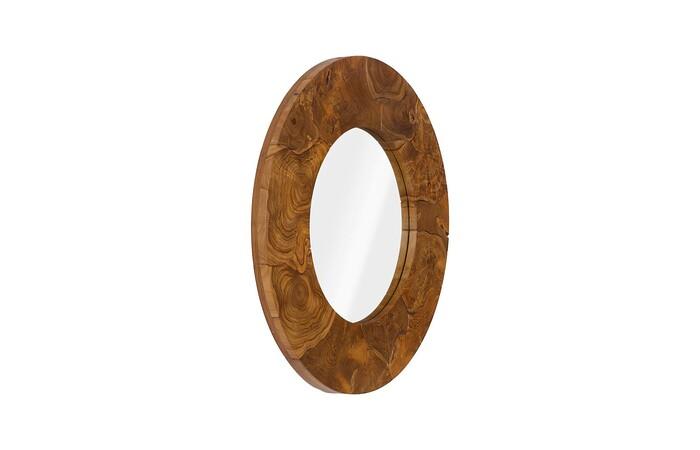Teak Slice Round Mirror — view 2