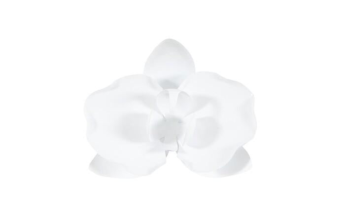 Orchid Flower Wall Decor, White, Metal — One Size, White