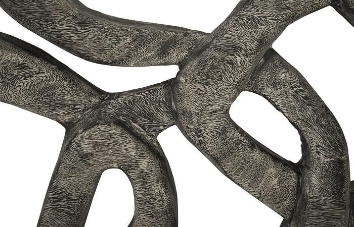 Chain Wall art, Chamcha Wood, Gray Stone Finish — view 3
