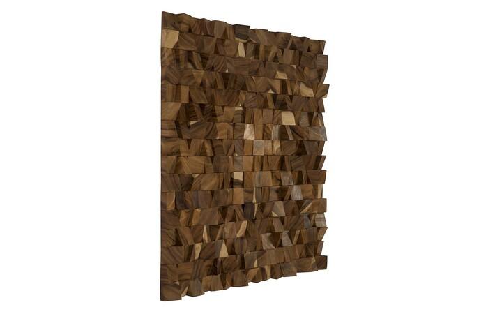 Blocks Wall Art, Chamcha Wood, Natural, LG — view 2