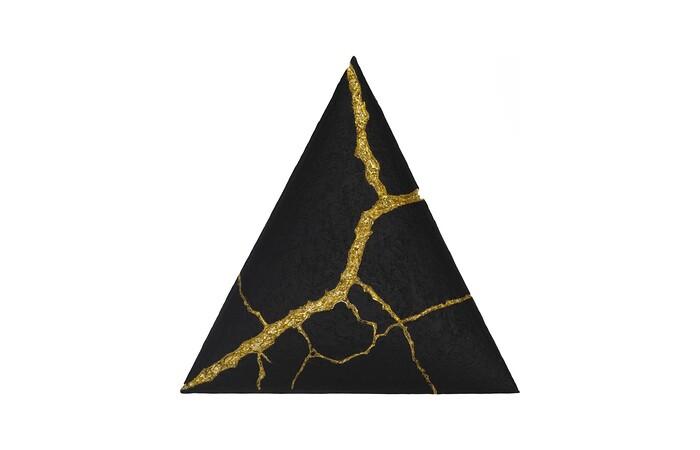 Rift Wall Tile, Triangle, Matte Black, Gold Leaf — One Size, Matte Black / Gold Leaf