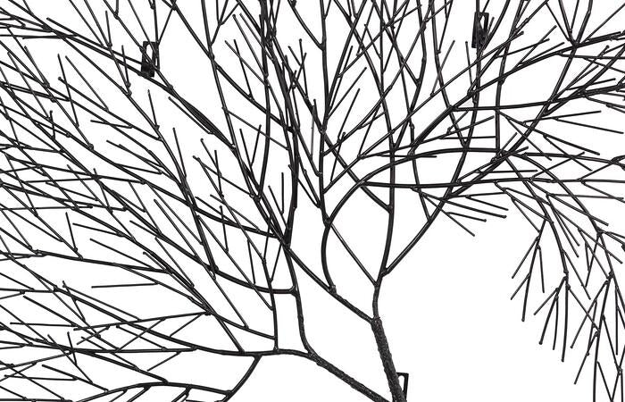 Wire Tree Wall Art, Rectangular, Metal, Black — view 3