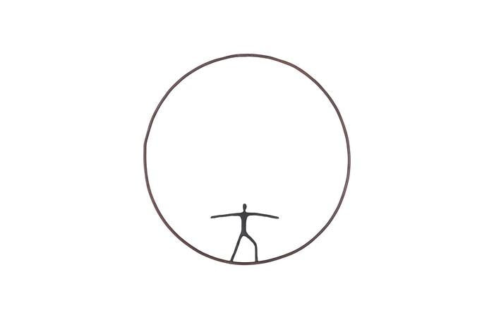 Olympic Figure in Iron Ring, Black, Rust, Style C — view 4