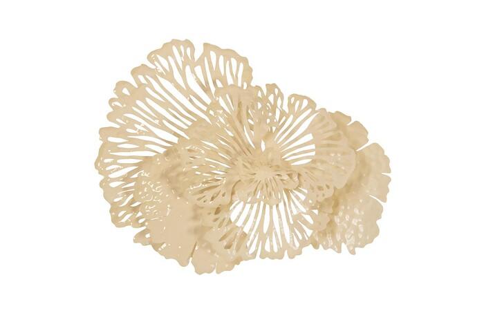 Flower Wall Art, Metal — Small, Ivory