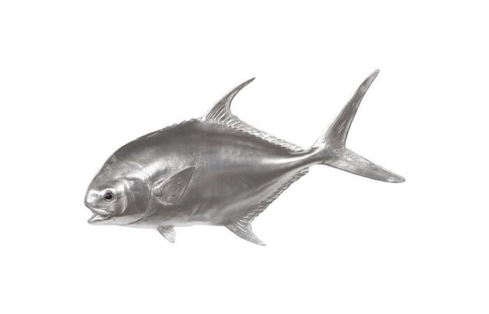 Permit Fish Wall Sculpture, Resin — One Size, Silver Leaf