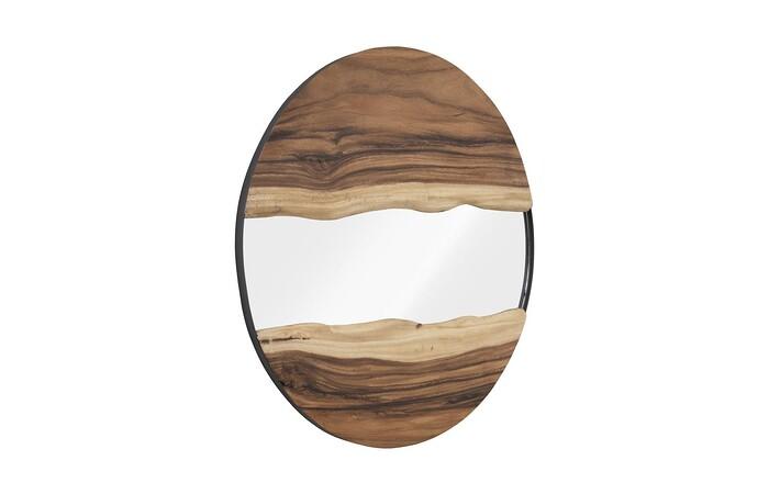 River Mirror, Natural, Round — view 2