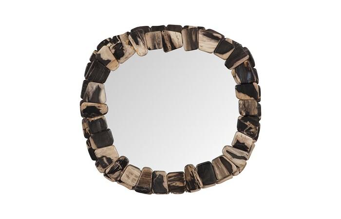 Stacked Pebble Petrified Mirror, Mixed — One Size, Mixed