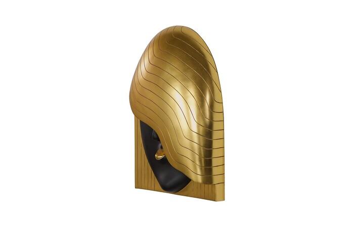 Fashion Faces Wall Art, Large, Her Left Wave, Black and Gold — view 3