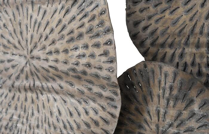 Metal Lotus Wall Art, Old White — view 3