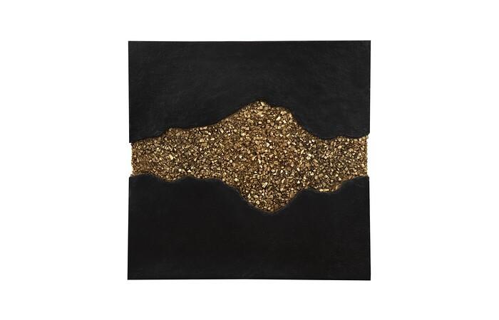 Geode Texture Panel Black and Gold, Wall Decor — One Size, As Shown