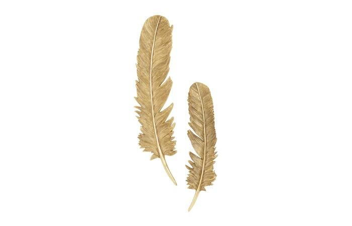 Feathers Wall Art, Set of 2 — Large, Gold Leaf