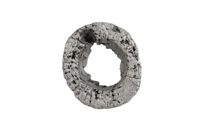 Cast Eroded Wood Circle Wall Tile — 12x6x13"h, As Shown