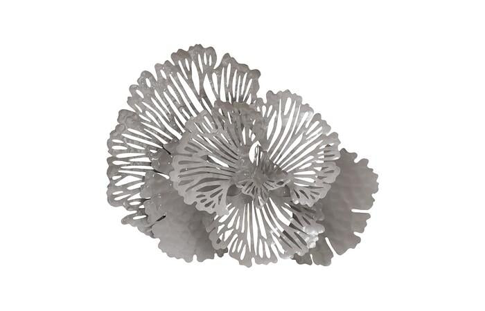 Flower Wall Art, Metal — Small, Gray