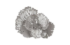 Flower Wall Art, Metal — Small, Gray