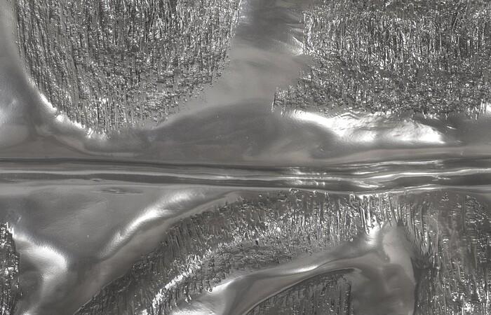 Petiole Wall Leaf, Liquid Silver, Colossal, Version B — view 3
