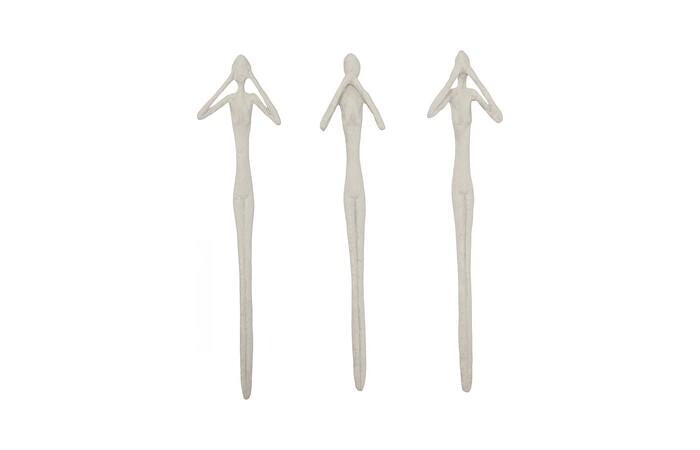 See, Speak, Hear No Evil Wall Art, Set of 3 — One Size, Roman Stone
