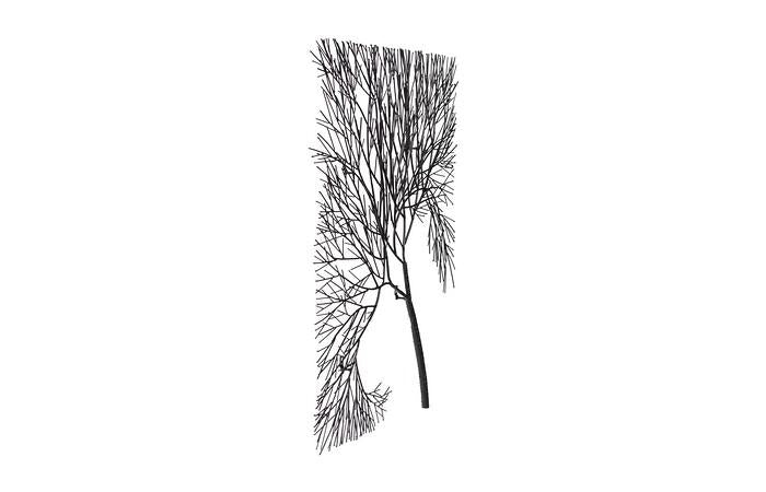 Wire Tree Wall Art, Rectangular, Metal, Black — view 2