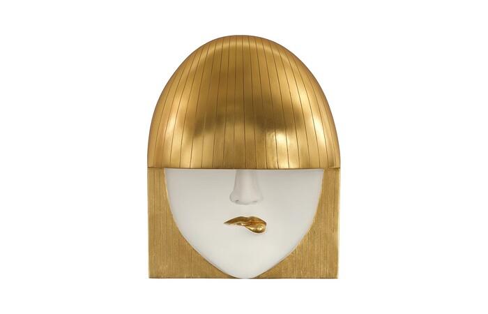 Fashion Faces Wall Art, Pout — Large, White and Gold Leaf