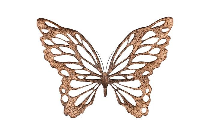 Butterfly Wall Art, Metal — SM, Copper/Black