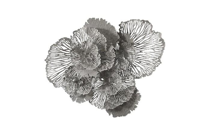 Flower Wall Art, Metal — Large, Gray