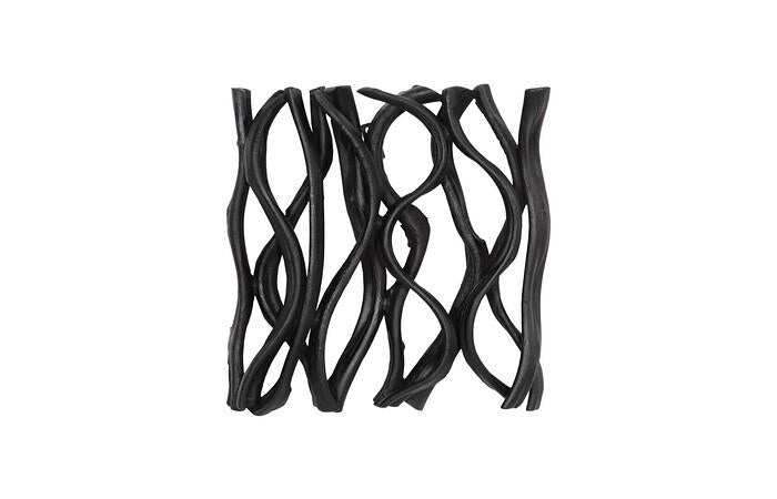 Vine Wall Tile — 13x3x13"h, Black