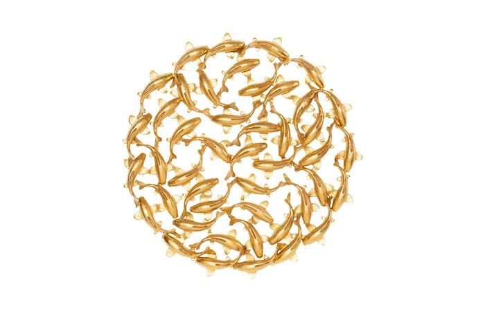 Koi Wall Art — 60x5x60"h, Gold Leaf
