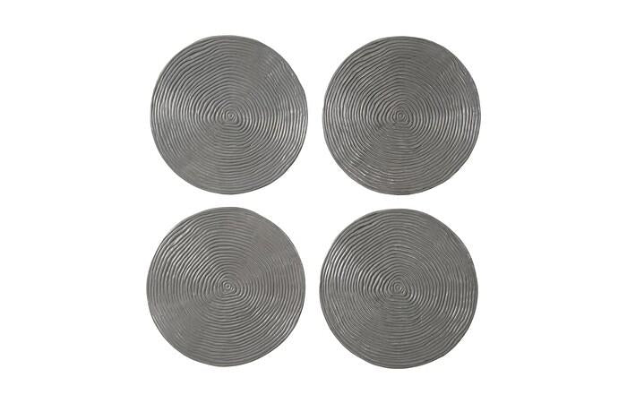 Ripple Wall Disc, Set of 4, Resin — LG, Polished Aluminum