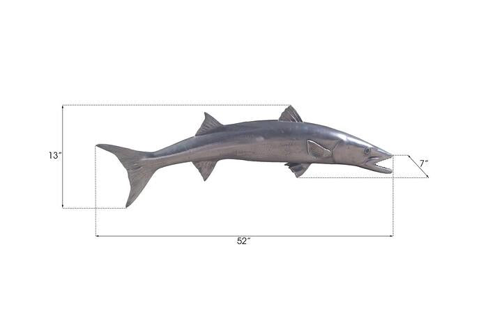 Barracuda Fish Wall Sculpture, Resin — view 5