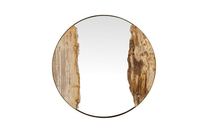 Petrified River Mirror — Small, Brass Frame