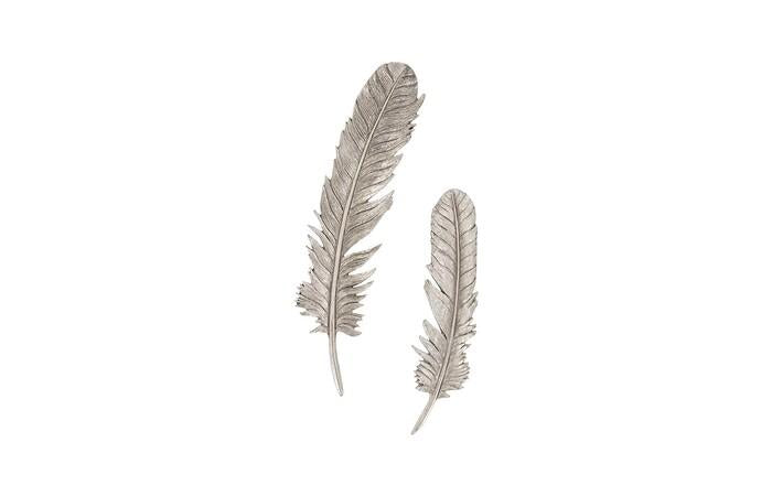 Feathers Wall Art, Set of 2 — Small, Silver Leaf