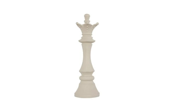 Queen Chess Wall Decor, Cast Stone — One Size, White