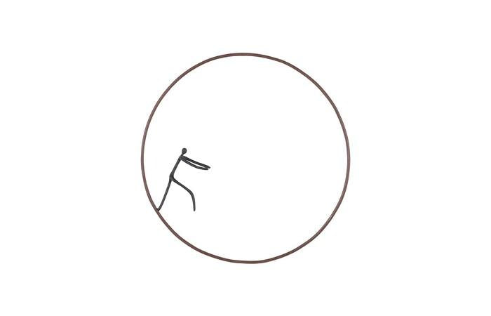 Olympic Figure in Iron Ring, Black, Rust, Style D — One Size, Black / Rust