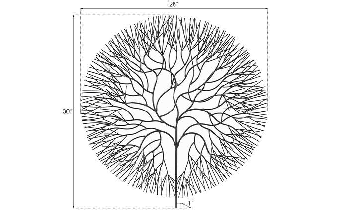 Wire Tree Wall Art, Circle, Metal — view 11
