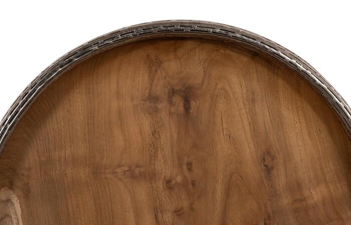 Teak Wood Bowl Wall Art, Metallurgy Edge — view 18