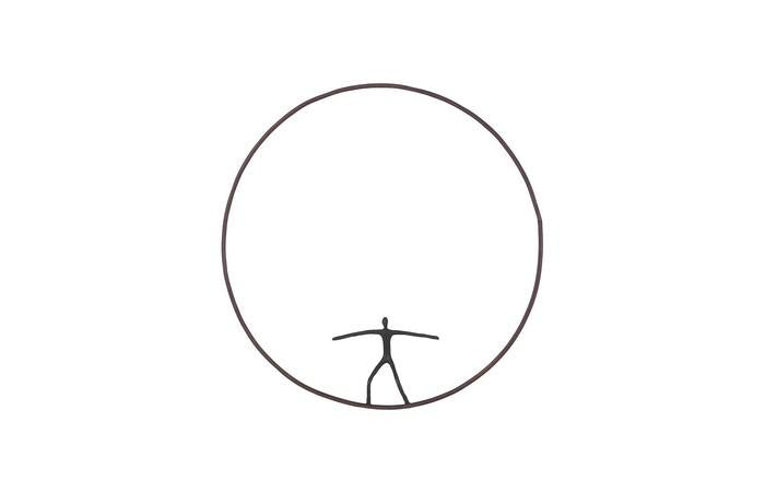 Olympic Figure in Iron Ring, Black, Rust, Style C — One Size, Black / Rust