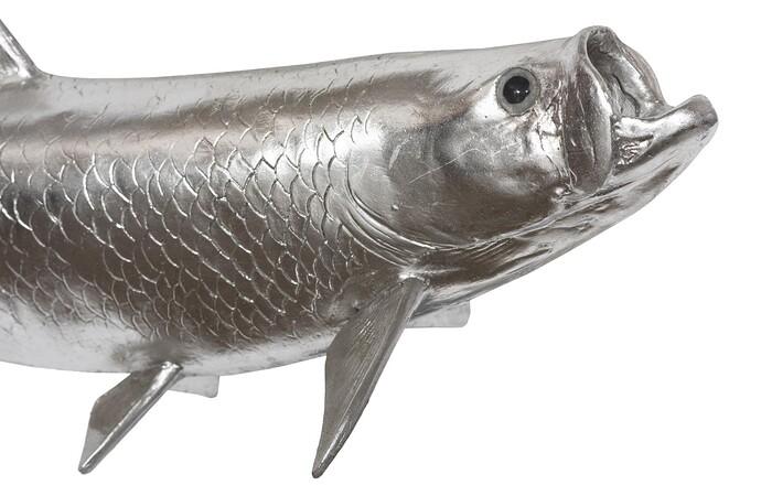 Tarpon Fish Wall Sculpture, Resin, Silver Leaf — view 2