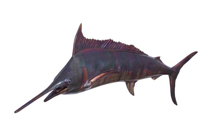 Blue Marlin Fish Wall Sculpture, Resin — view 2