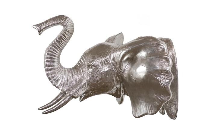 Elephant Wall Art, Resin, Silver Leaf — view 3