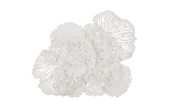 Flower Wall Art, Metal — Large, White