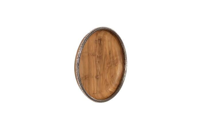 Teak Wood Bowl Wall Art, Metallurgy Edge — view 17