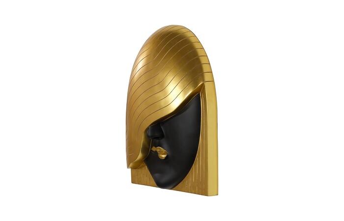 Fashion Faces Wall Art, Large, Her Right Wave, Black and Gold — view 2