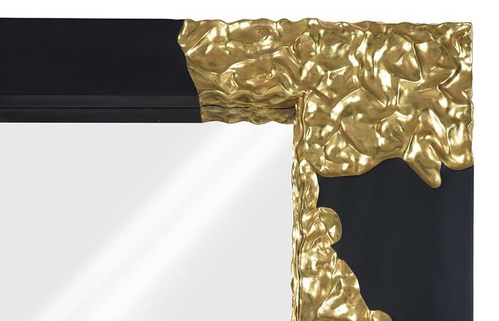 Mercury Mirror, Rectangle, Black, Gold Leaf — view 3