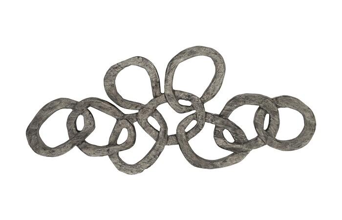 Chain Wall art, Chamcha Wood, Gray Stone Finish — One Size, Gray Stone Finish