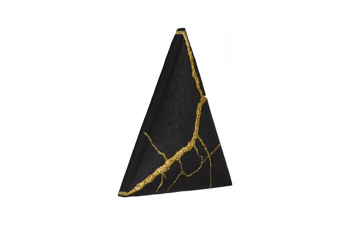 Rift Wall Tile, Triangle, Matte Black, Gold Leaf — view 2
