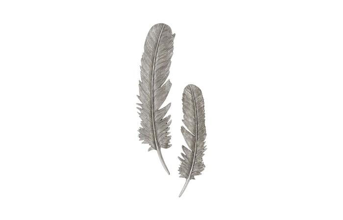 Feathers Wall Art, Set of 2 — Large, Silver Leaf