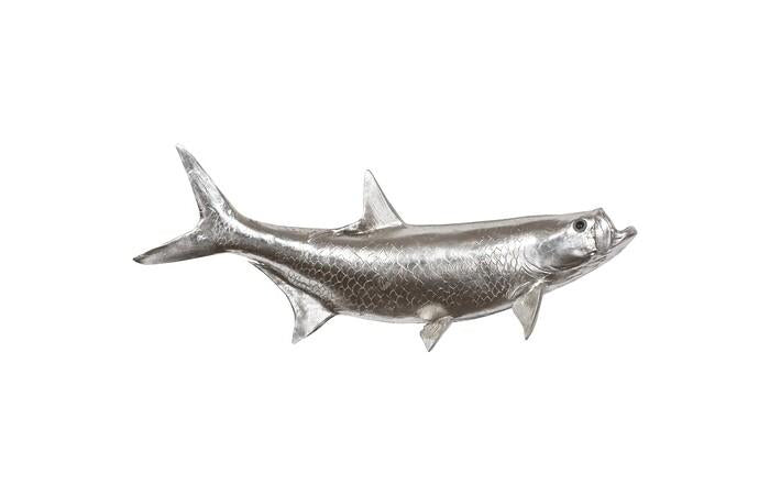 Tarpon Fish Wall Sculpture, Resin, Silver Leaf — One Size, Silver Leaf